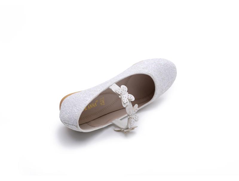 Girl Snow Queen Flat Sparkle Princess Fancy Dress Up Shoes - for Parties & Birthdays, Cosplay - SH2209-WHT 5
