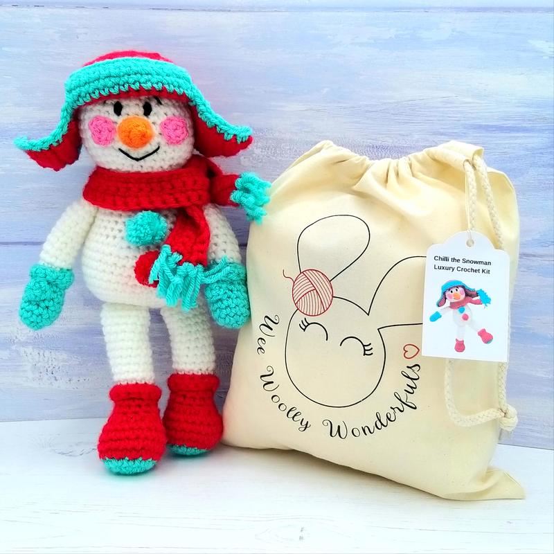 Chilli the Snowman Crochet Kit - Amigurumi Toy DIY Crochet Kit 0