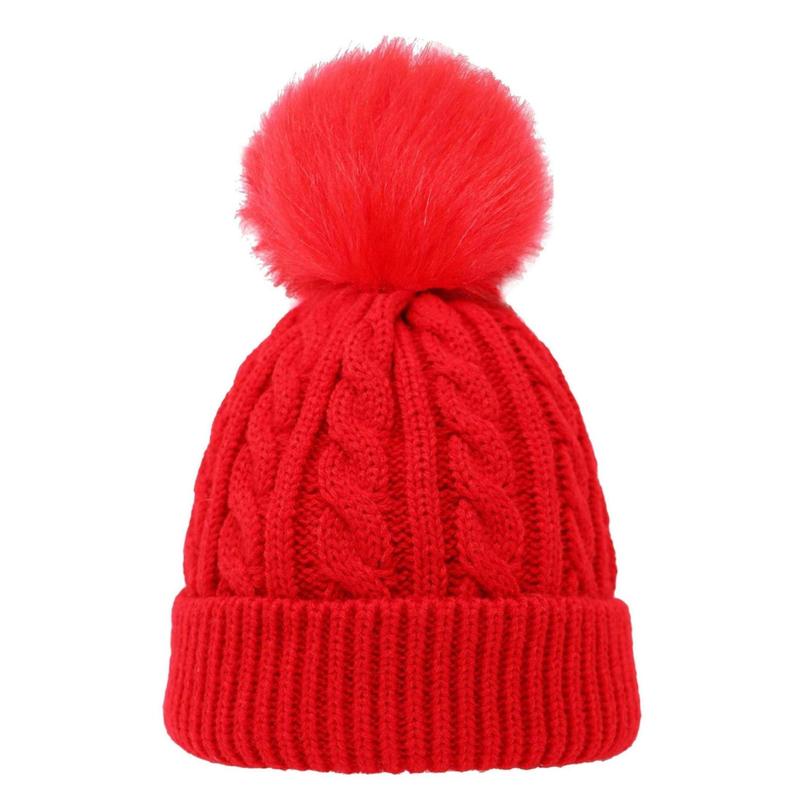Kids Cable Knitted Pom Hat Winter 4