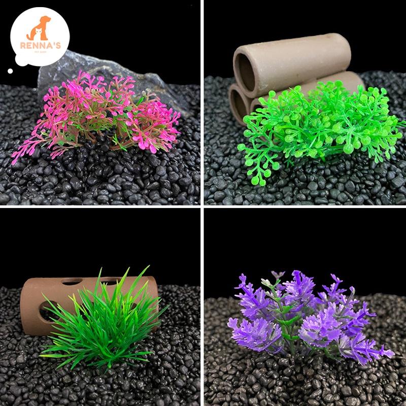 Renna's Aquarium Decor Fish Tank Decor Plastic Fake Flower Fish Decor Seaweed Betta Fish Accessories 7