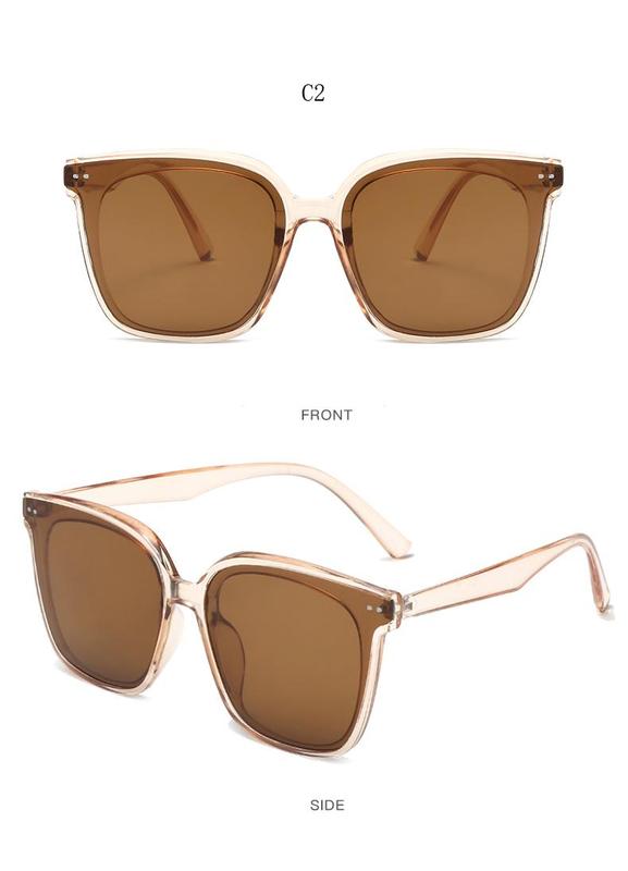 Product Introduction of [Inventory] Korean Fashion Square Sunglasses Women's Men's Vintage Style Rice Nail Women's Large Frame Personalized Glasses 23