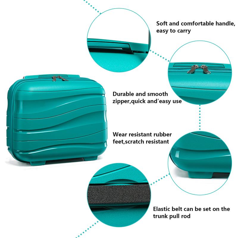 Product Introduction of [MissLulu Bags] Wave Design Lightweight Polypropylene Hard Shell 14'' Vanity Case (5 Colours) 2