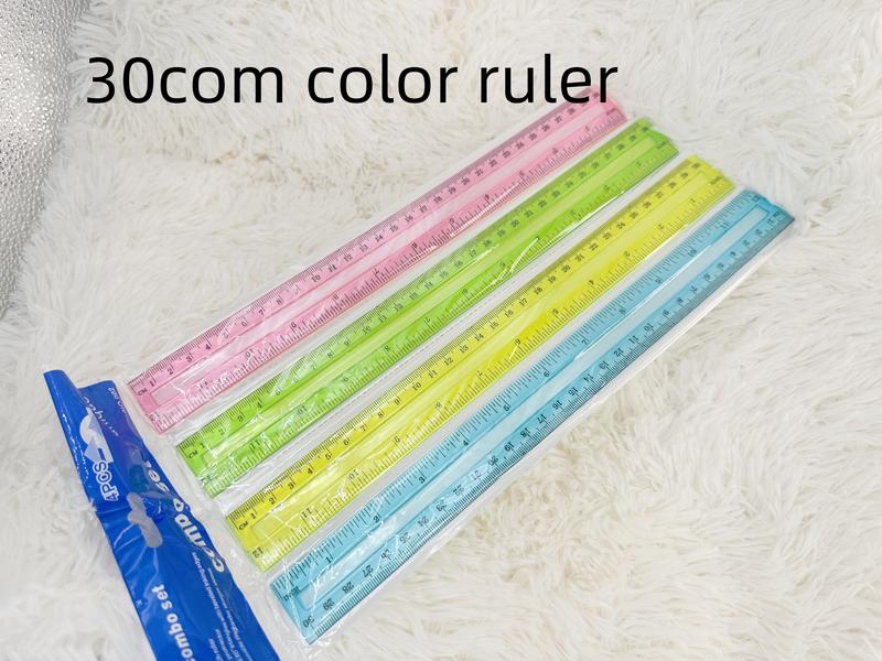 4 * 30cm Color Ruler Set Ruler combo / school supplies measurement ...