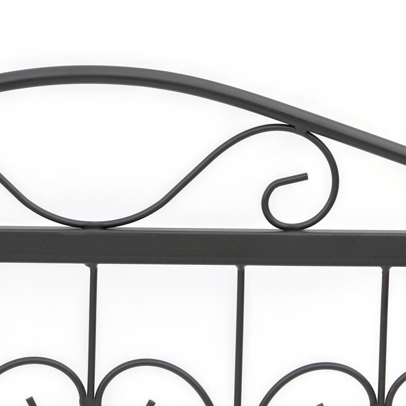 Outsunny Decorative Garden Fencing, 4PCs Outdoor Picket Fence Panels, Rustproof Metal Wire Landscape Flower Bed Border Edging Animal Barrier, Black 8