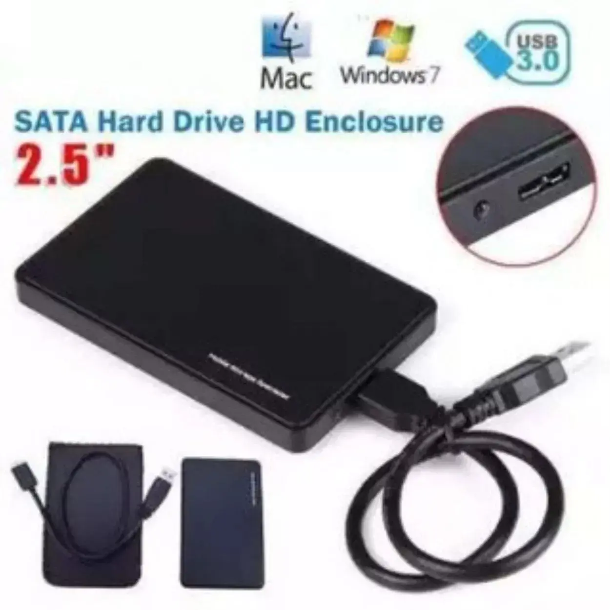 1 PCS 2.5 Inch USB Hard Drive Box SATA To USB 3.0 Hard Drive Disks Easy To Install Without Screws Support Up To 2TB Hard Drives Fully Compatible With USB 3.0 Backward Compatible USB 2.0 Is Suitable For Windows 7/8/98/ME/2000/XP Or Mac OS Compatibility