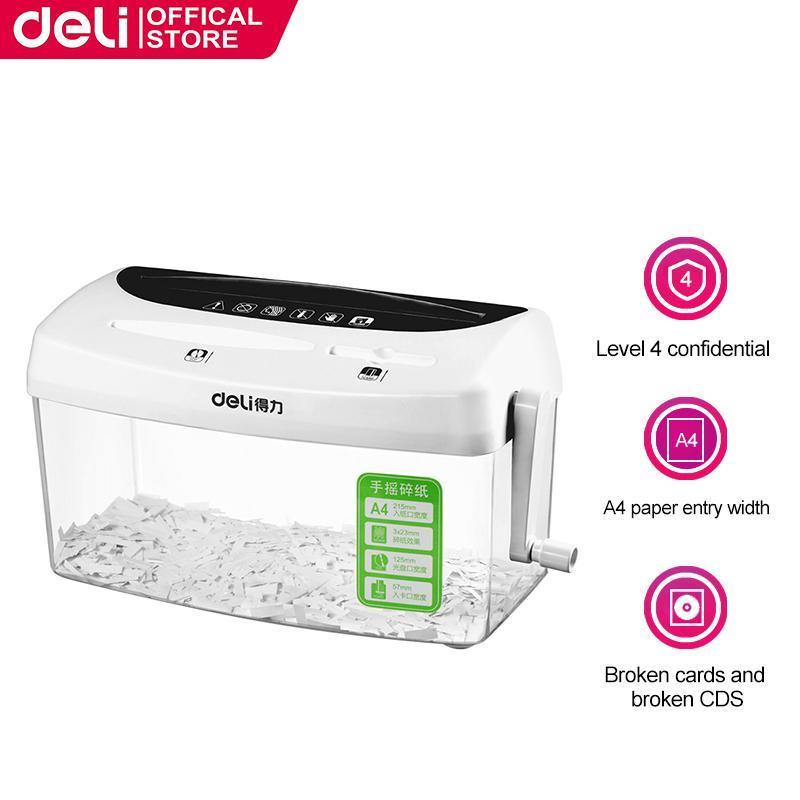 Deli 4L Paper Shredder Machine For Paper A4 White Shredder Machine ...