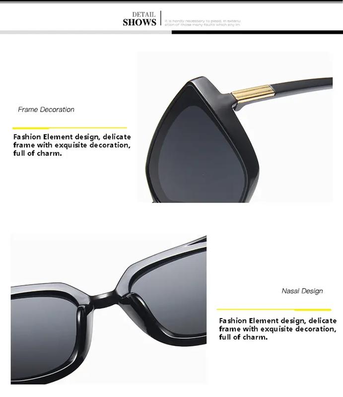 Fashion Square Sunglasses Women Oversize Frame Cat Eye Sun Glasses Ladies Classic Vintage Goggle Female Glasses UV400 6