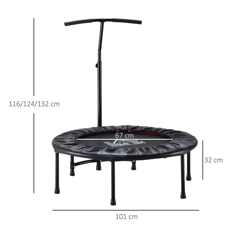 40'' Kids Mini Trampoline, Adult Rebounder Jumper w/ Handle Fitness 2