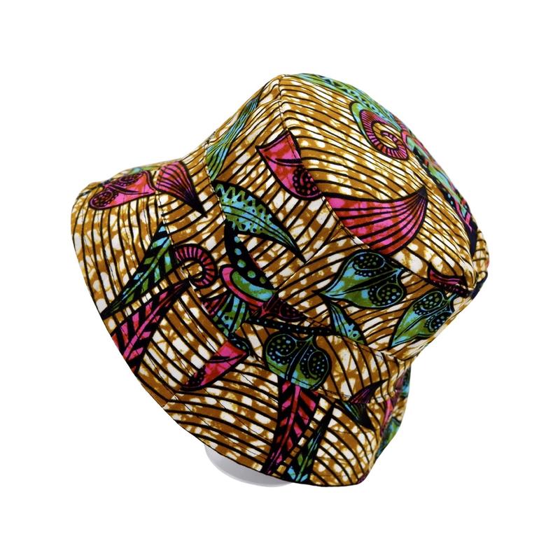 Product Introduction of African print bucket hat , sun hat reversible Striped Baseball Cap Baseball Cap Baseball Cap Winter Winter Winter Summer Polka Dot Cotton Silk Plain Floral Beret Striped 3