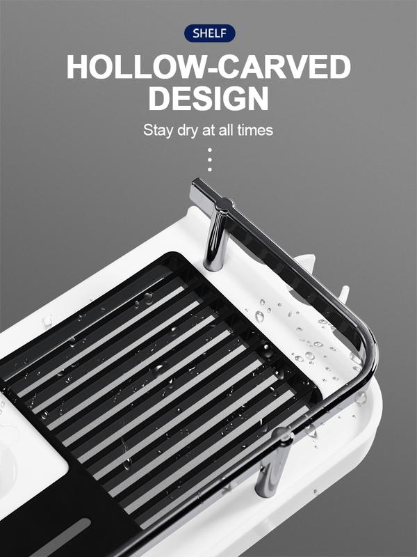 No drilling Shower Rod Storage Organizer Caddy Adjustable Adjustable Racks 5