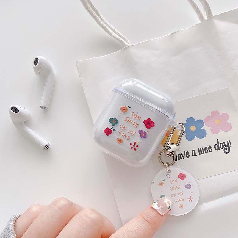 Product Introduction of Cute Fresh Flower Earphone Case For AirPods 1 2 Pro Case Transparent TPU Air pods 3 Bluetooth Earphone Charging Box With Keyring 10