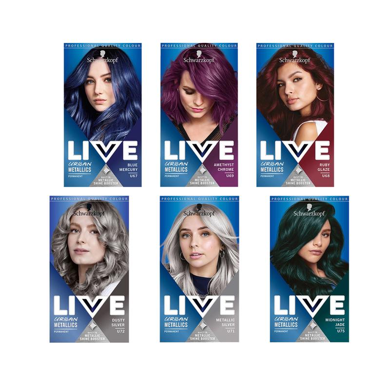 Schwarzkopf LIVE Urban Metallics Vibrant, Long Lasting, Permanent Silver Hair Dye, Infused with Coconut Oil for Shiny Hair, Choose Your Shade 1