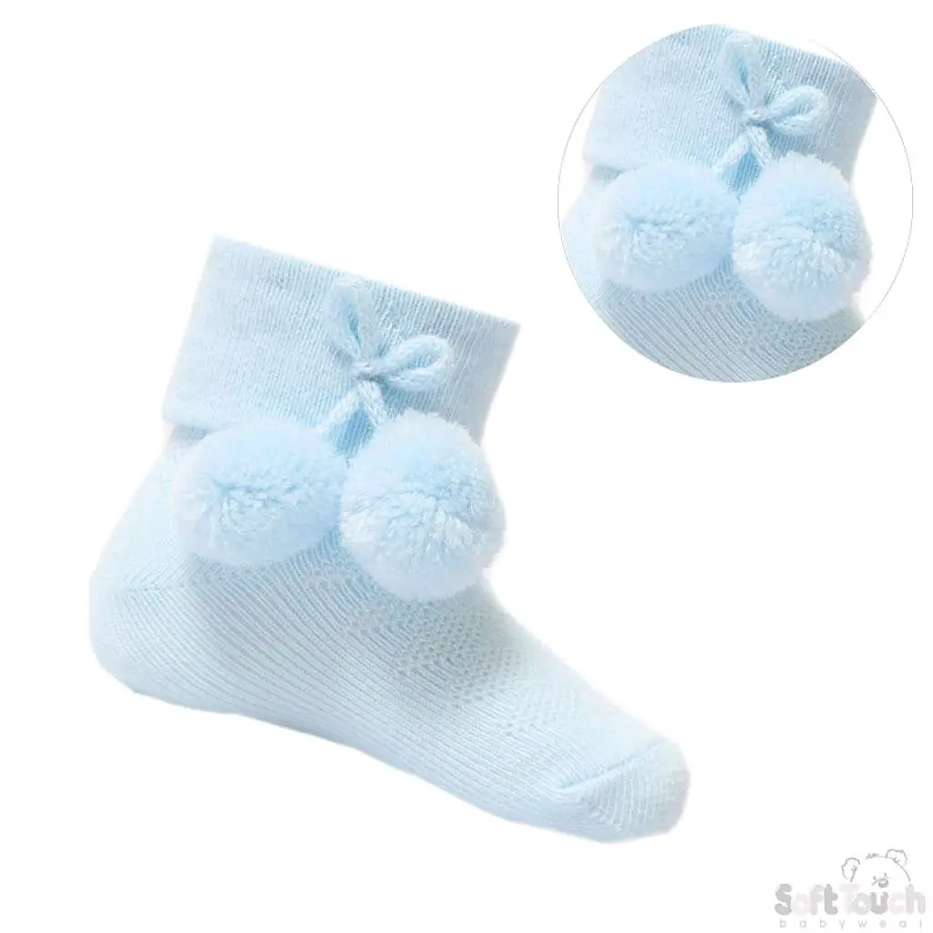 ankle pom pom socks  8 colours  3 sizes