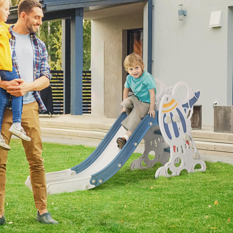 AIYAPLAY Kids Slide Indoor Freestanding Baby Slide Space Theme for Ages 1.5-3 Years - Blue 1