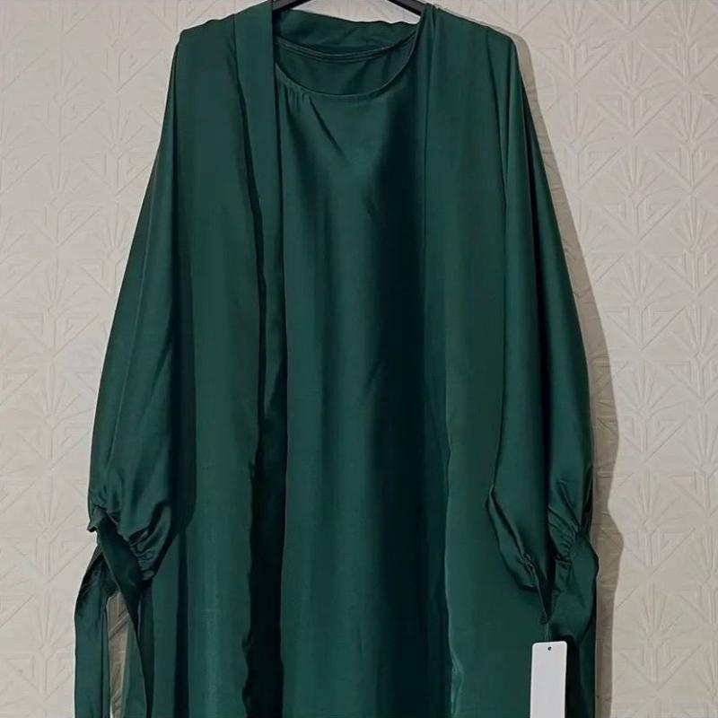 Satin 2 piece Abaya 2