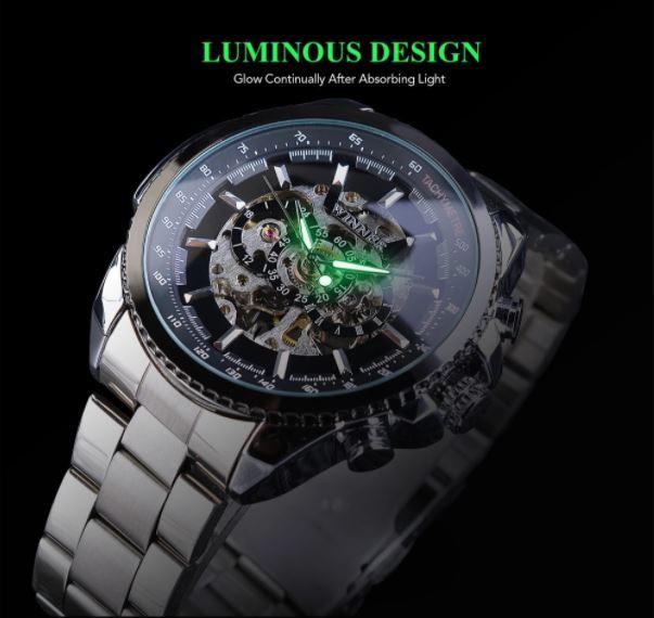 Winner Luxury Automatic Mechanical Skeleton Watch Silver luxury  watch 2