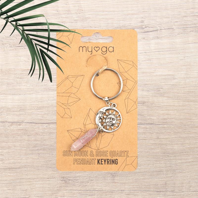 Myga Crystal Keyrings - Handmade Spiritual Keychain with Natural Crystal for Men & Women - Choice of Design 5