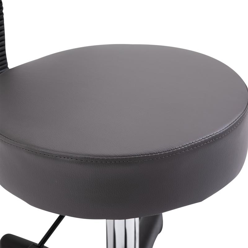 HOMCOM Beautician's Swivel Salon Chair w/ Padded Seat Back 5 Wheels Adjustable Height Salon Hairdressers Tattoo Spa Rolling Cushion Professional Grey 7