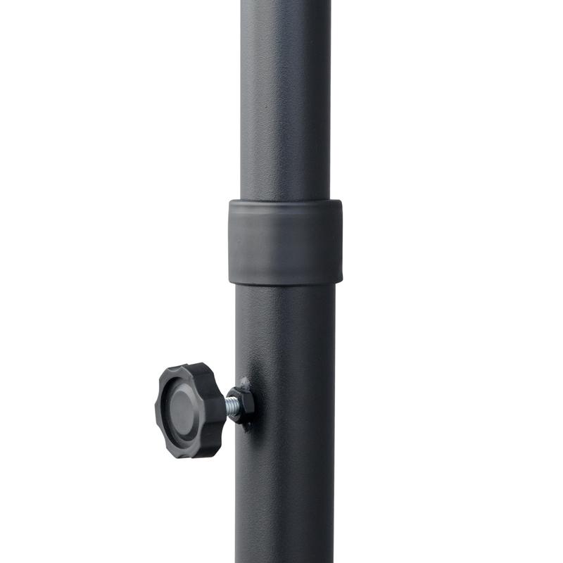 Outsunny 2m Half Parasol Market Umbrella Garden Balcony Parasol with Crank Handle, Cross Base, Double-Sided Canopy, Dark Grey 7