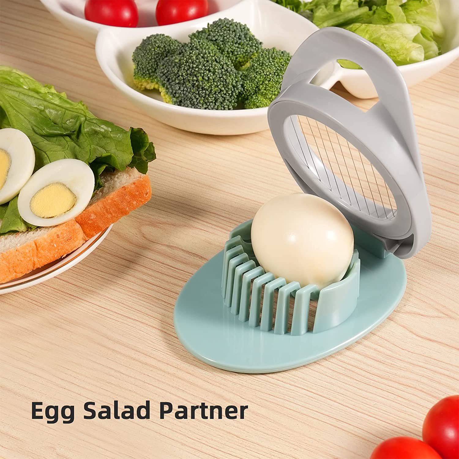 Egg Slicer for Hard Boiled Eggs, Egg Cutter with Stainless Steel