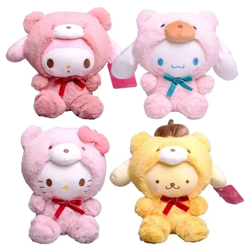 Free Shipping 22Cm Kawaii Sanrio Plush Kuromi My Melody Stuffed Toys Cartoon Sanrio Room Decor Soft Toy Children's Toys Girl Christmas