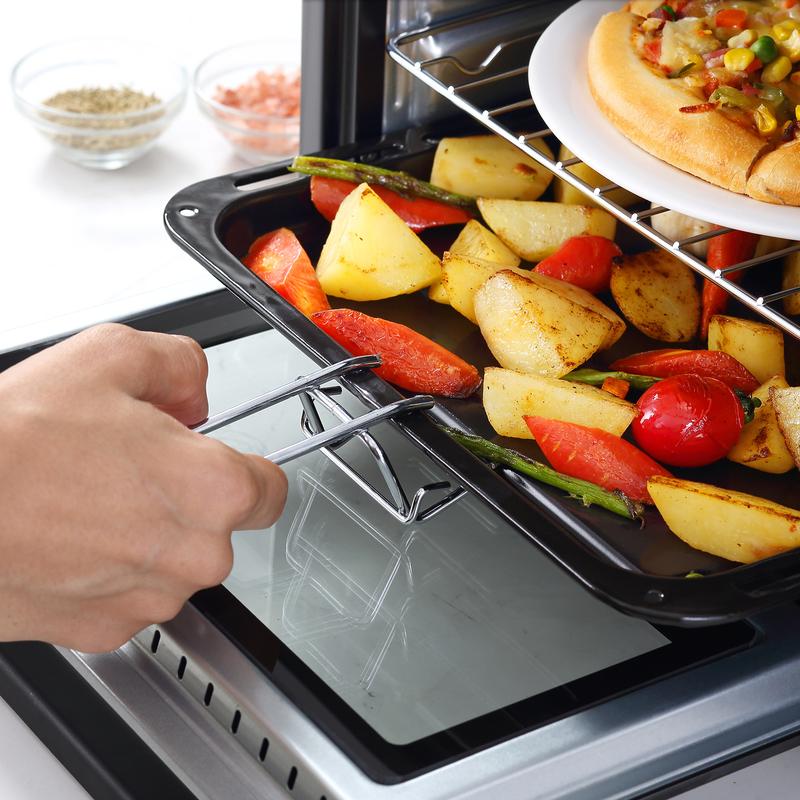 Mini Oven 16L Countertop Electric Grill w/ Adjustable Temperature Timer 1400W 8