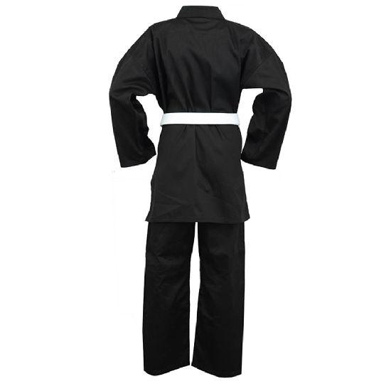 ADULTS KARATE COTTON SUIT - BLACK - 8.5OZ, UNIFORM, GI, MENS, WOMANS, LADIES, TRAINING OUTFIT 1