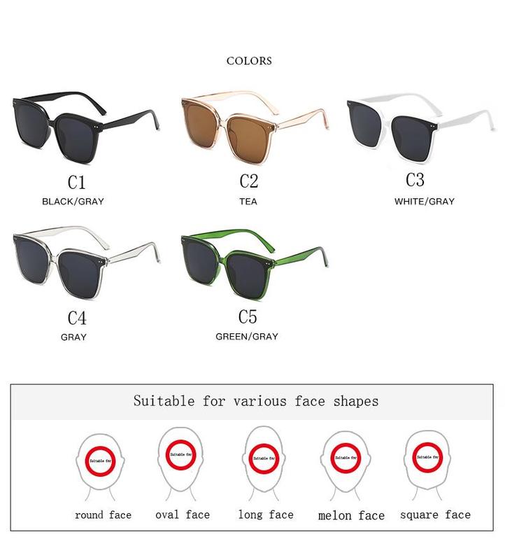 Product Introduction of [Inventory] Korean Fashion Square Sunglasses Women's Men's Vintage Style Rice Nail Women's Large Frame Personalized Glasses 21