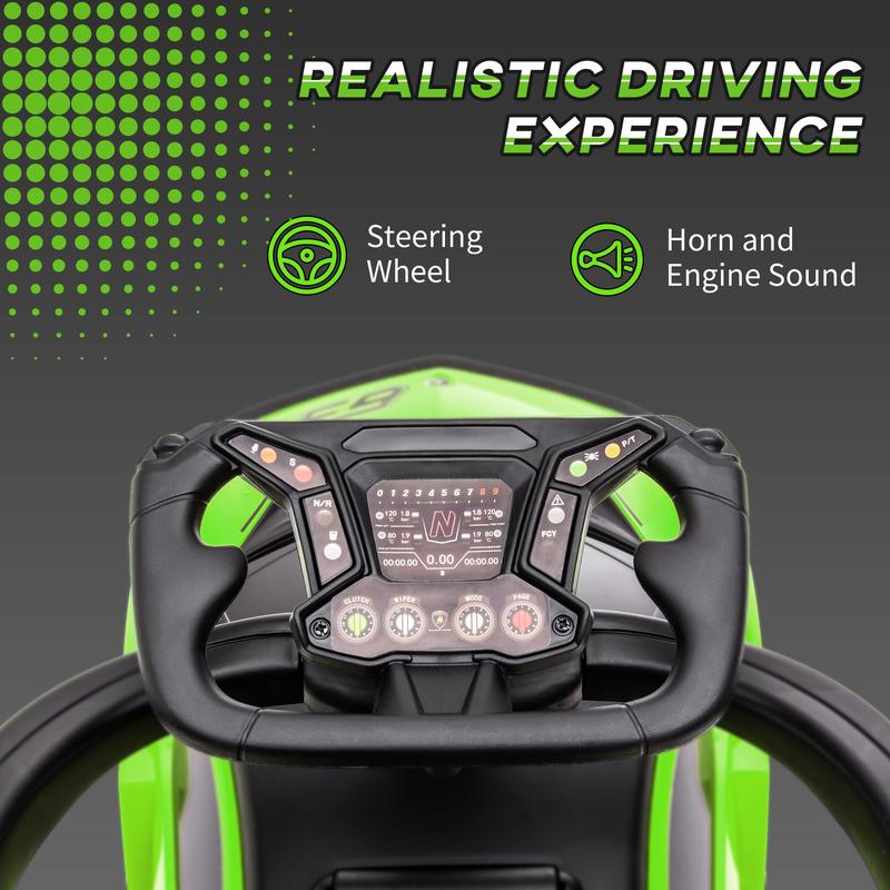 HOMCOM AIYAPLAY Licensed 2 in 1 Baby Ride on Push Car Toddler Push Along Car with Parent Handle Sliding Car with Horn Steering Wheel NO POWER for 1 - 3 Years, Green 6