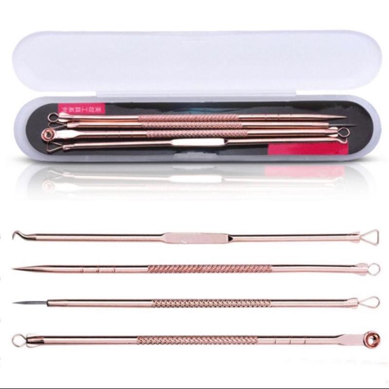 4 in 1 Set Pimple Blemish Blackhead Acne Extractor Remover Tool Needles Comfort Skincare 1