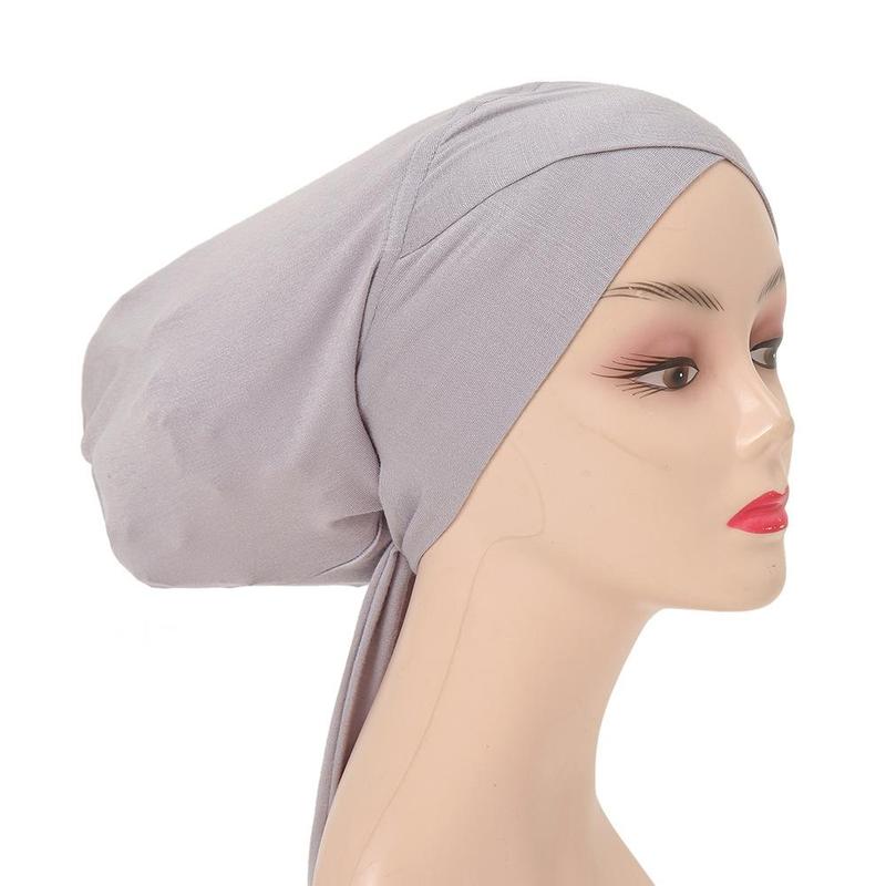 Modal Instant Hijab Elastic Hijabs Lace Up Cross Underlay Hat Cord Solid Adjustable Hijabs Inner Hijab for Graduation Casual Inner TUTU 4