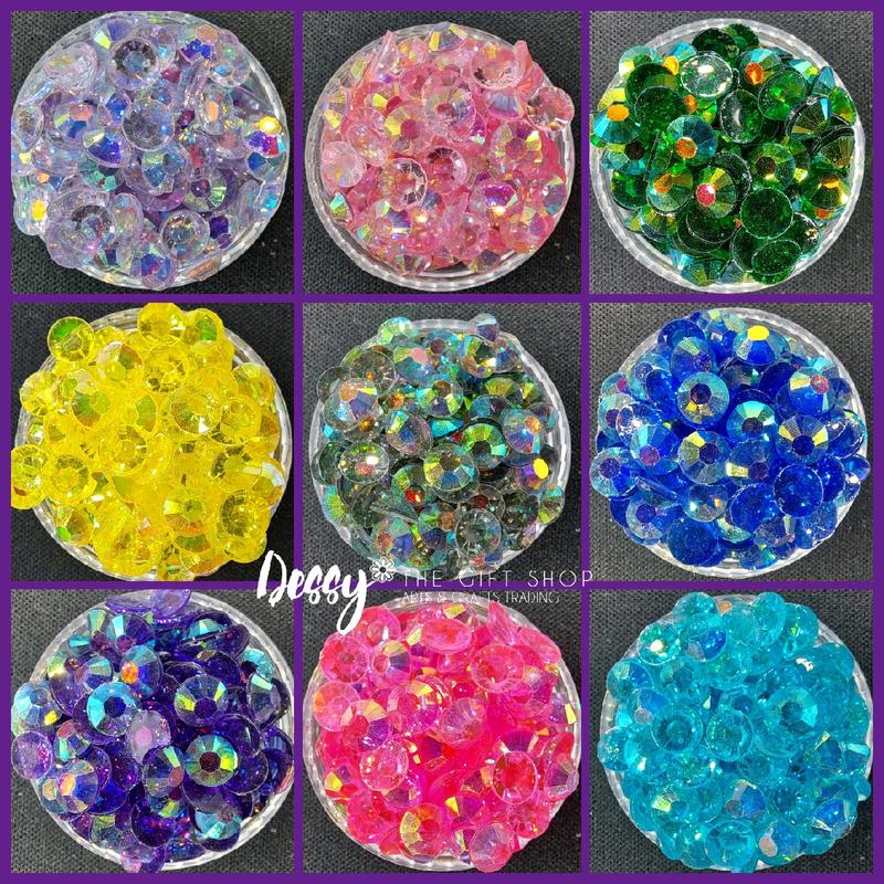 6mm Rhinestones Transparent AB Bottom - 100 pcs - Dessy The Gift ...