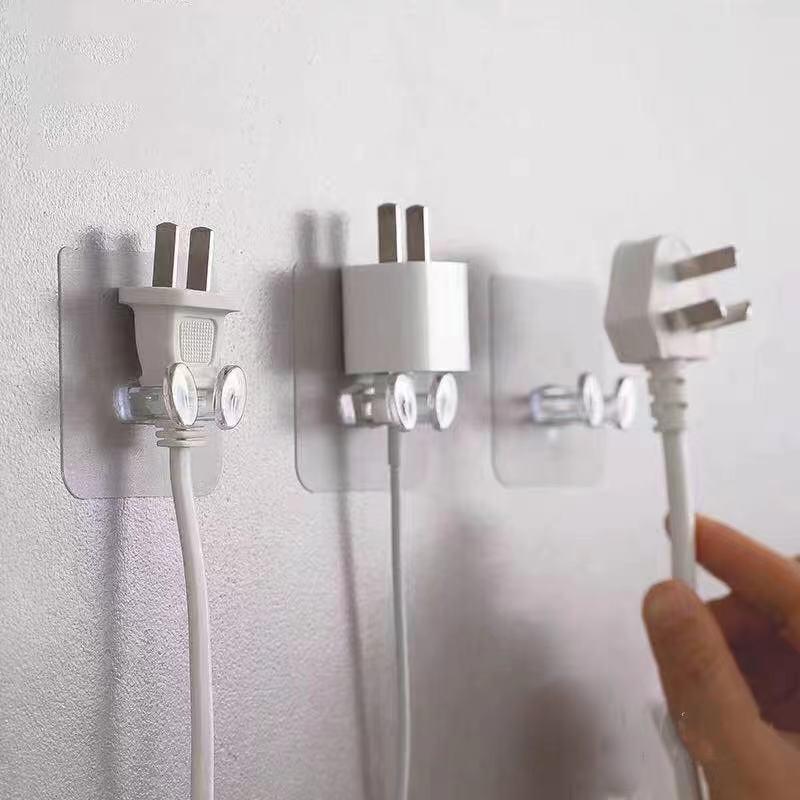 Sticky Rope Plug Transparent Plug Sticky Hook wall Mount Bracket Kitchen Wall - TikTok ...