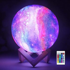 Uten Moon Light 16 Colors LED USB Star Galaxy Moon Lamp with Stand Remote 3D Night Light,Desk LightIndoor Lighting for Bedroom Living Room Christmas Gifts for Boyfriends, Christmas Gifts for Girlfriends, Back to School Gifts