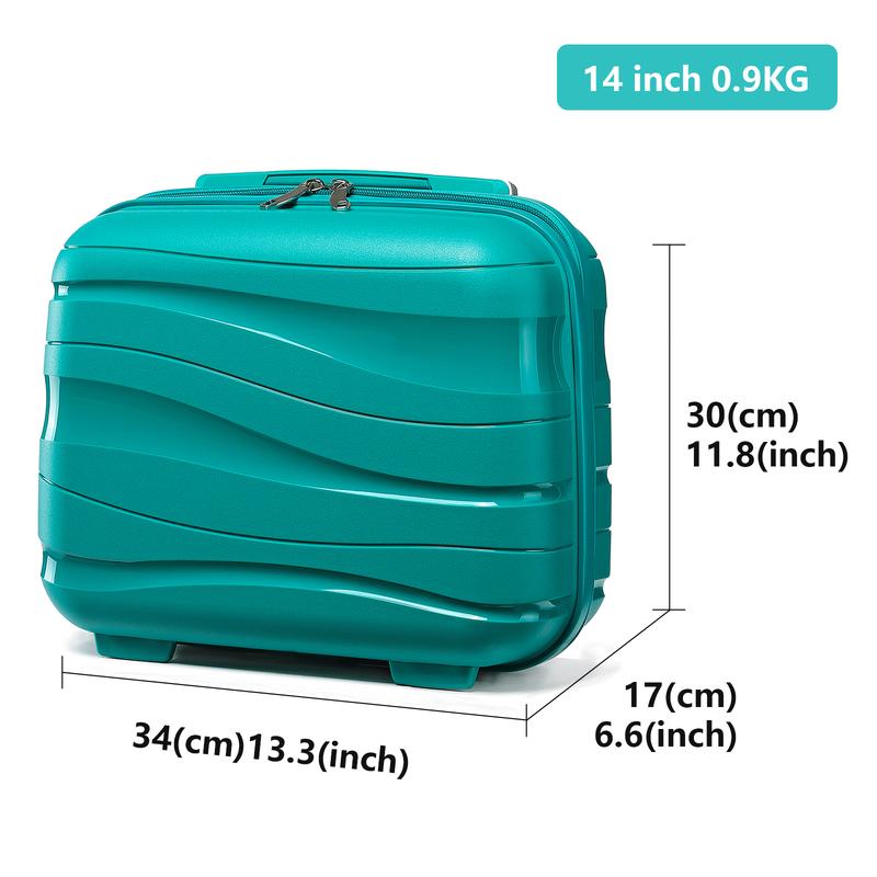 Product Introduction of [MissLulu Bags] Wave Design Lightweight Polypropylene Hard Shell 14'' Vanity Case (5 Colours) 11