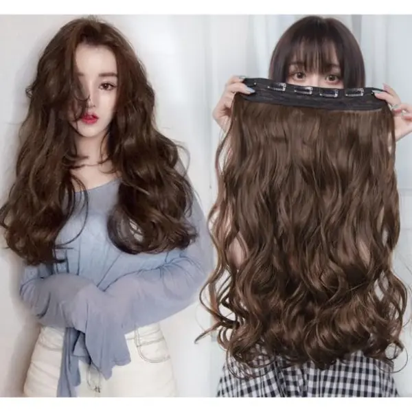Wig wi 50cm curls, curly, wavy, H hpieces, Korean H connection, 5 Clips