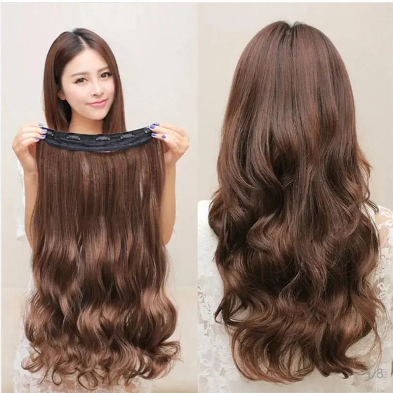 5 piece clip, 22 inch, naturalist, synetic, long, corrugated, hpiece, H connection, wig