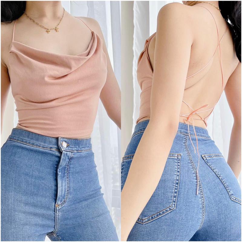 Backless String Crop NEFRITY STRING BACKLESS CROP TOP/SEXY SUMMER TOP - TikTok Shop Philippines