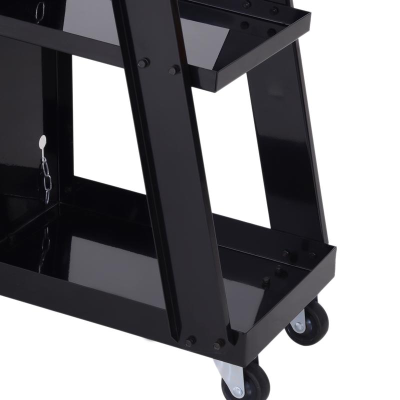 DURHAND Welding Cart Welder Trolley Garage for Gas Bottles w/ Safety Chain, Wheels, Black 8