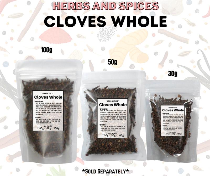 CLOVES WHOLE / POWDER (SPICES) ZIPLOCK POUCH 30g, 50g, and 100g