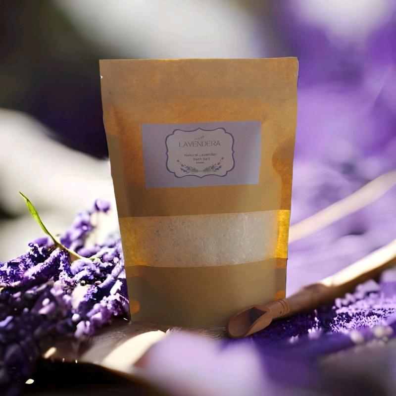 Lavender Natural Bath Salt Aromatherapy Base Mineral Bath Soak Epsom Salt Coarse Sea Salt Essential Oils Body Care Scent 0