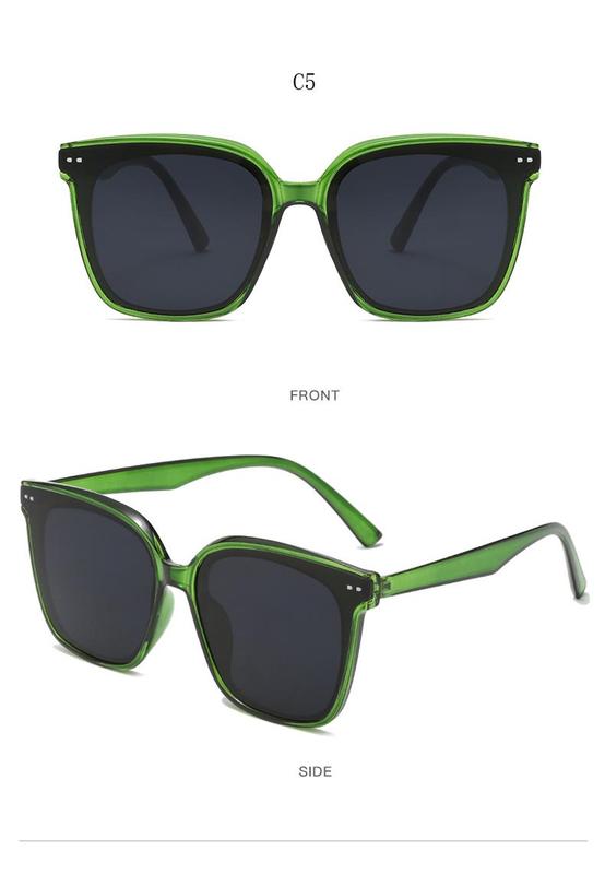 Product Introduction of [Inventory] Korean Fashion Square Sunglasses Women's Men's Vintage Style Rice Nail Women's Large Frame Personalized Glasses 26