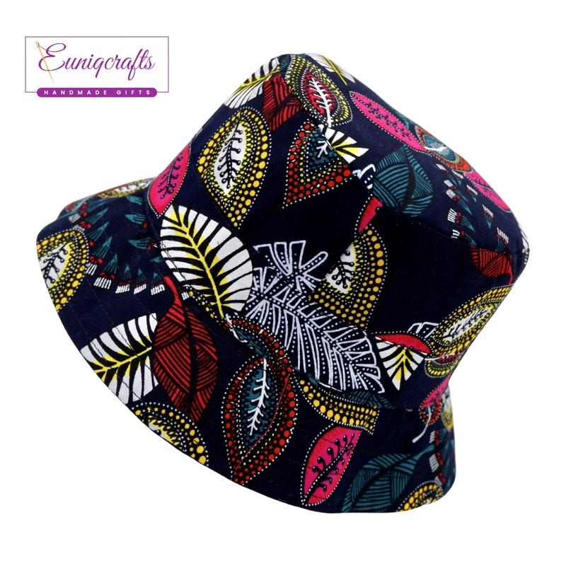 Product Introduction of African print bucket hat , sun hat reversible Striped Baseball Cap Baseball Cap Baseball Cap Winter Winter Winter Summer Polka Dot Cotton Silk Plain Floral Beret Striped 4