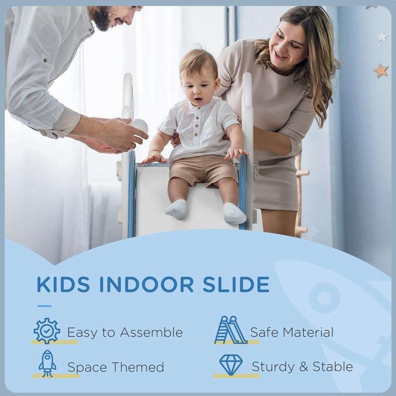 AIYAPLAY Kids Slide Indoor Freestanding Baby Slide Space Theme for Ages 1.5-3 Years - Blue 5