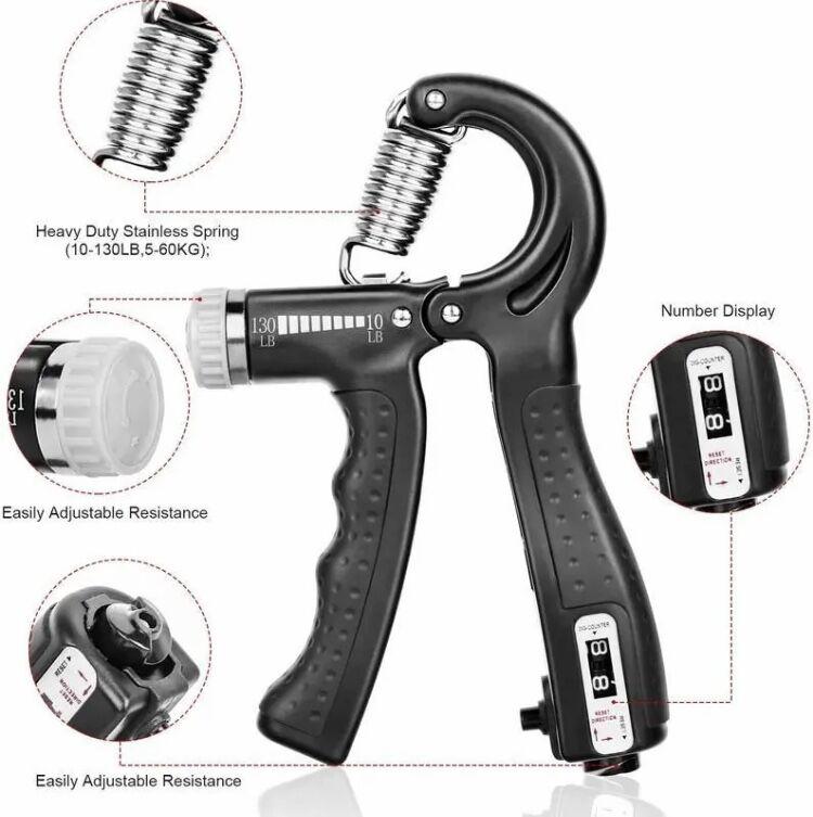 5-60Kg Adjustable Heavy Gripper Fitness Hand Exerciser Grip Wrist Training Increase Strength Spring Finger Pinch Carpal Expander 0