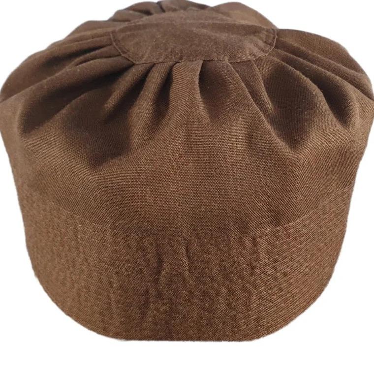 Muslim Prayer Hat Black White Pleated-top Fabric Islamic Peci Prayer Cap Kufi UK 5