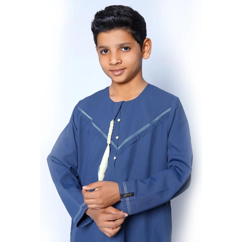 Kids Omani Navy Tasseled Thobes – 923 – 02 2