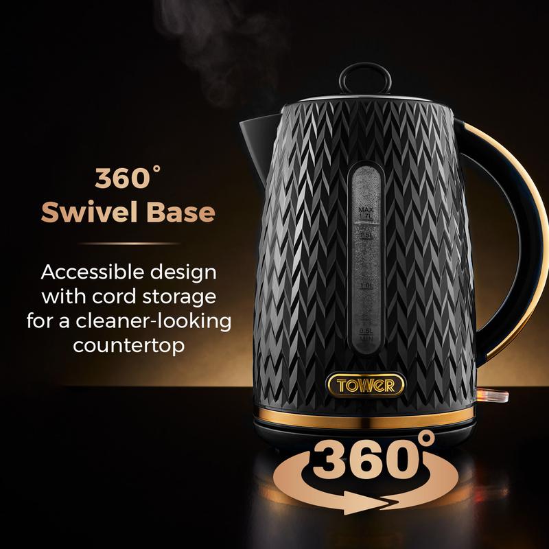 Empire 1.7 Litre Kettle with Brass Accents 7