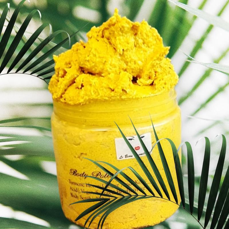 Turmeric Ginger And Kojic Body Polish|Vegan-Scented Honey Ginger Tumeric And Kojic Body Scrub| 250ml Body Care Essence Skincare Gentle Nourishing Olive Skin Repair Cosmetic Cleansing Cleanser Sugar 2