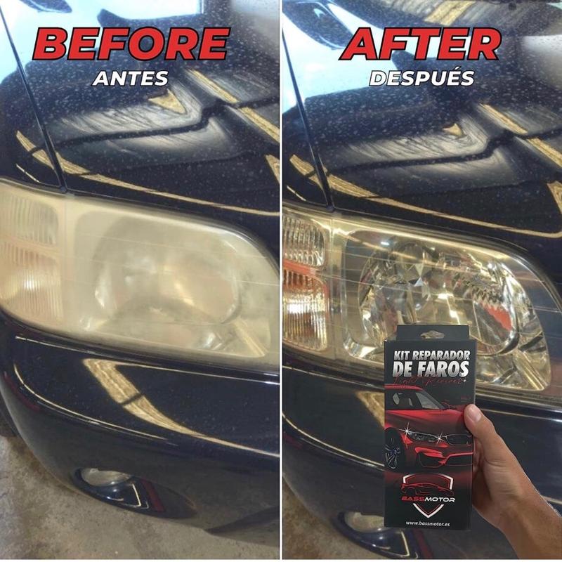 Car Headlight Restoration Kit- Treats Opaque Headlights, Yellowing and Degradation - Sanding Discs, Polish, Polishing Sponge and Universal Adapter - Driving Visibility and Safety BassMotor graphene fog duel auto detailing accessories 1